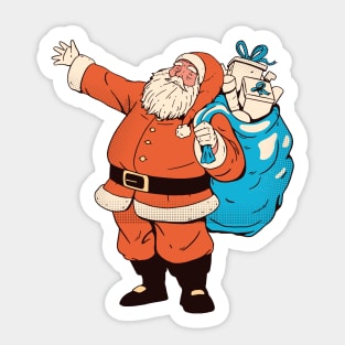 Vintage Santa Claus Christmas Illustration Sticker